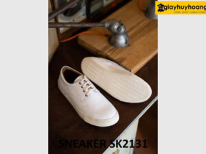 Giày da màu trắng nam thời trang sneaker SK2131 003
