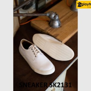 Giày da màu trắng nam thời trang sneaker SK2131 003