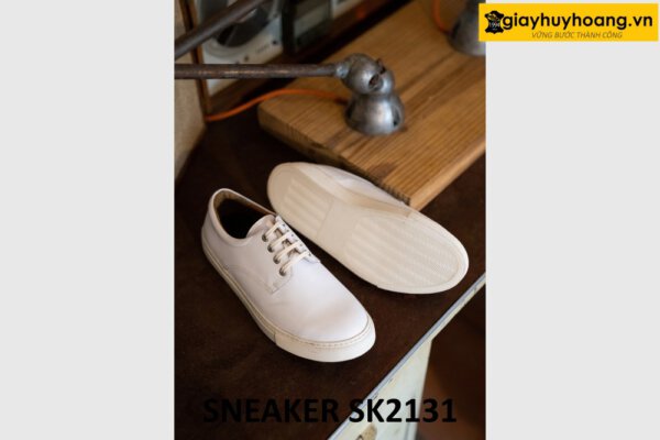Giày da màu trắng nam thời trang sneaker SK2131 003