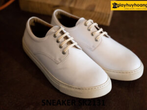 Giày da màu trắng nam thời trang sneaker SK2131 002