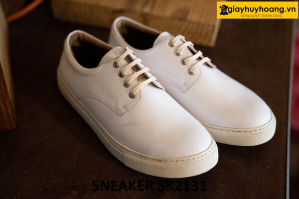 Giày da màu trắng nam thời trang sneaker SK2131 002