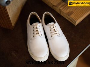 Giày da màu trắng nam thời trang sneaker SK2131 001