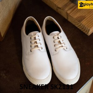 Giày da màu trắng nam thời trang sneaker SK2131 001