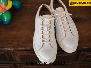 Giày sneaker da màu trắng nam chính hãng tại tphcm SK2132 001