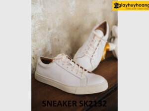 Giày sneaker da màu trắng nam chính hãng tại tphcm SK2132 003