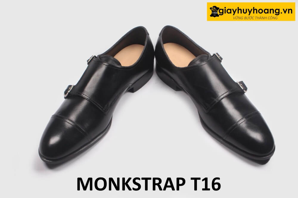 ban-giay-da-nam-thu-cong-monkstrap-giayhuyhoang-t16-002 Giày da nam 2 khóa công sở nam đẹp Monkstrap T16 004