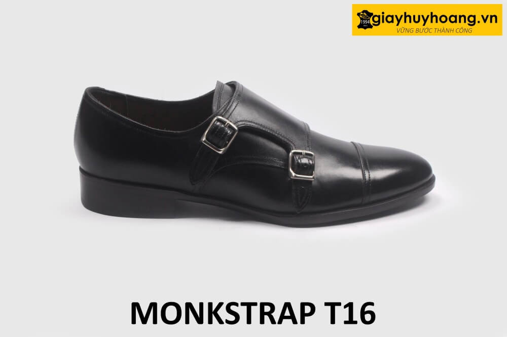 ban-giay-da-nam-thu-cong-monkstrap-giayhuyhoang-t16-005 Giày da nam 2 khóa công sở nam đẹp Monkstrap T16 001