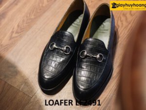 Giày lười nam phối da vân cá sấu phong cách loafer LF2491 001