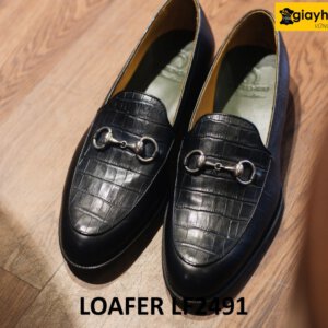 Giày lười nam phối da vân cá sấu phong cách loafer LF2491 001