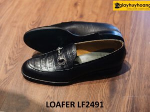 Giày lười nam phối da vân cá sấu phong cách loafer LF2491 003