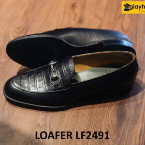 Giày lười nam phối da vân cá sấu phong cách loafer LF2491 003