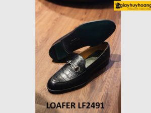 Giày lười nam phối da vân cá sấu phong cách loafer LF2491 002