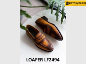 Giày lười nam công sở da dập vân chống nhăn loafer LF2494 004