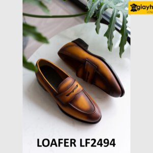 Giày lười nam công sở da dập vân chống nhăn loafer LF2494 004