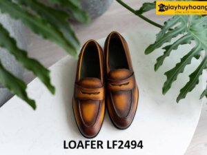Giày lười nam công sở da dập vân chống nhăn loafer LF2494 001