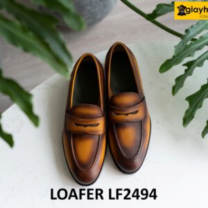 Giày lười nam công sở da dập vân chống nhăn loafer LF2494 001