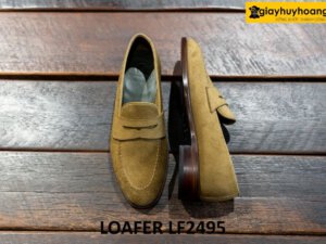 Giày lười nam da lộn màu bò chống nhăn loafer LF2495 004