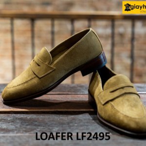 Giày lười nam da lộn màu bò chống nhăn loafer LF2495 003
