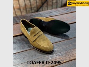 Giày lười nam da lộn màu bò chống nhăn loafer LF2495 002