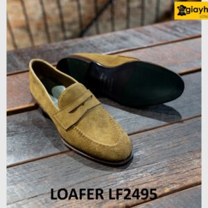 Giày lười nam da lộn màu bò chống nhăn loafer LF2495 002