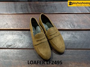 Giày lười nam da lộn màu bò chống nhăn loafer LF2495 001