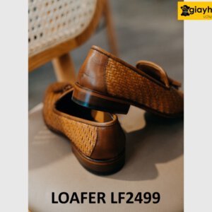 Giày lười nam da đan xen thủ công hàng hiệu Loafer LF2498 002
