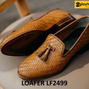 Giày lười nam da đan xen thủ công hàng hiệu Loafer LF2498 003
