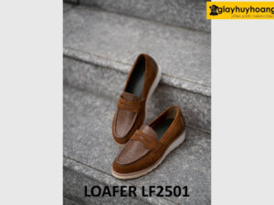 Giày lười nam đế bằng da lộn thể thao loafer LF2501 004