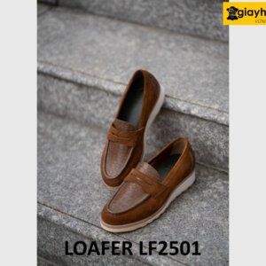 Giày lười nam đế bằng da lộn thể thao loafer LF2501 004