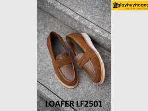 Giày lười nam đế bằng da lộn thể thao loafer LF2501 002