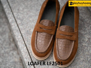 Giày lười nam đế bằng da lộn thể thao loafer LF2501 001