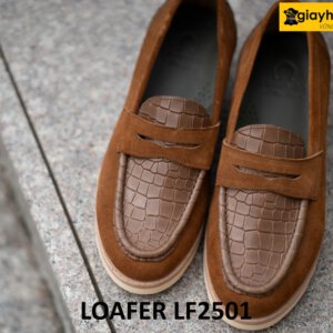 Giày lười nam đế bằng da lộn thể thao loafer LF2501 001