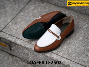 Giày lười nam phối màu trắng và nâu loafer LF2502 003