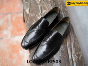 Giày lười nam trẻ trung da đen trơn bóng loafer LF2503 002
