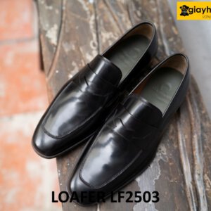 Giày lười nam trẻ trung da đen trơn bóng loafer LF2503 002
