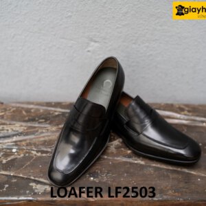 Giày lười nam trẻ trung da đen trơn bóng loafer LF2503 003