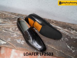 Giày lười nam trẻ trung da đen trơn bóng loafer LF2503 004