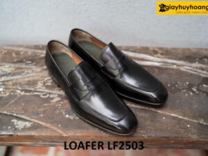 Giày lười nam trẻ trung da đen trơn bóng loafer LF2503 001