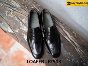 Giày lười nam trẻ trung da đen trơn bóng loafer LF2503 001