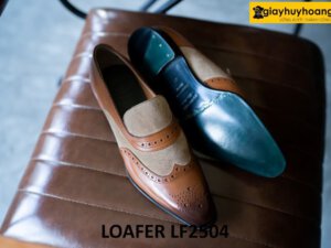 Giày loafer nam không dây bò phối da lộn LF2504 004