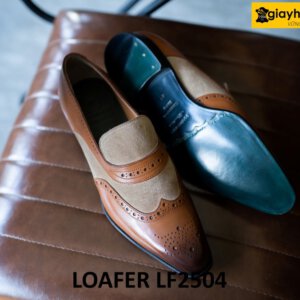 Giày loafer nam không dây bò phối da lộn LF2504 004