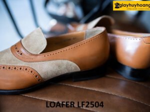 Giày loafer nam không dây bò phối da lộn LF2504 003