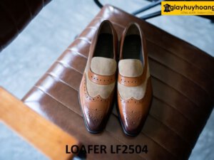 Giày loafer nam không dây bò phối da lộn LF2504 001