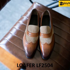 Giày loafer nam không dây bò phối da lộn LF2504 001