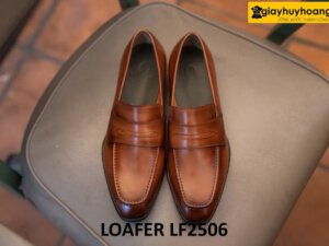 Giày lười nam da nhuộm thủ công màu bò LF2506 001