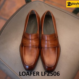 Giày lười nam da nhuộm thủ công màu bò LF2506 001