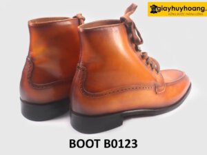 Giày da boot cổ cao nam buộc dây cao cấp B0123 005