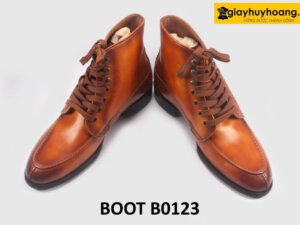 Giày da boot cổ cao nam buộc dây cao cấp B0123 004