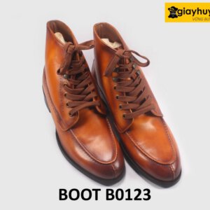 Giày da boot cổ cao nam buộc dây cao cấp B0123 003