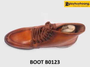 Giày da boot cổ cao nam buộc dây cao cấp B0123 002